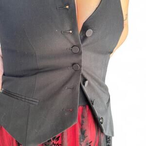 Black h&m vest with a buttons halter style size 6